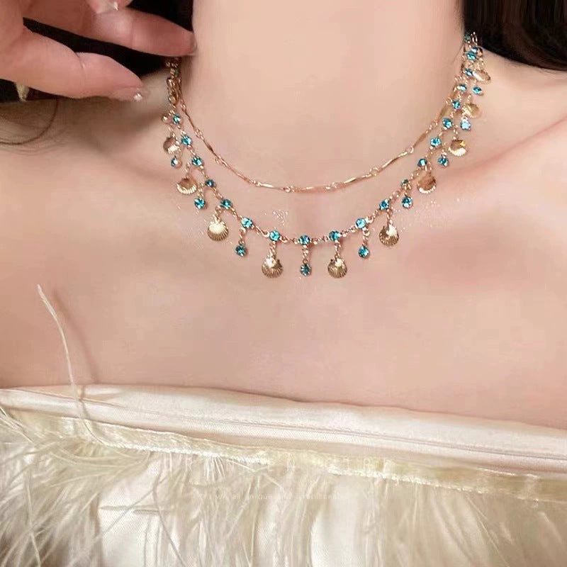 Wholesale Retro star double layer necklace clavicle chain