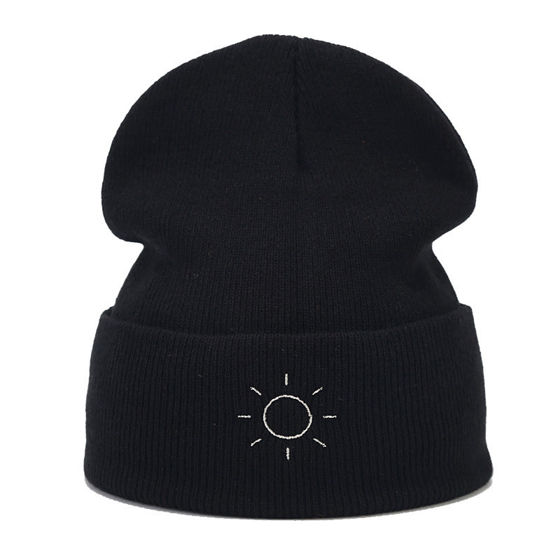 Wholesale Winter Hat Simple Sun Embroidered Woolen Hat Knitted Hat