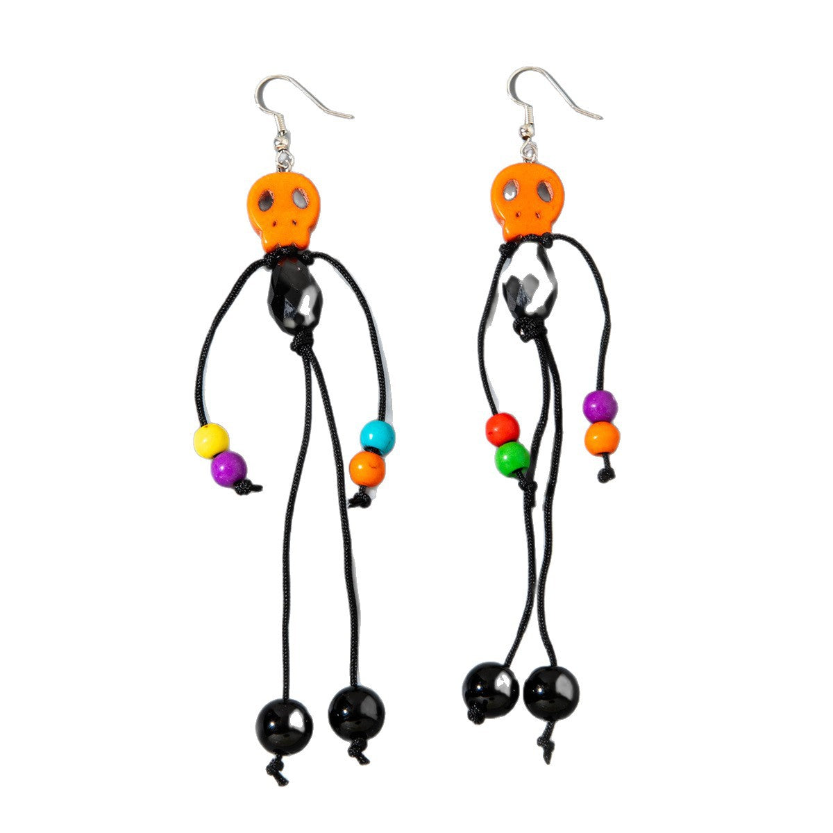 Wholesale Tassel Beaded Ghost Head Long  Earrings
