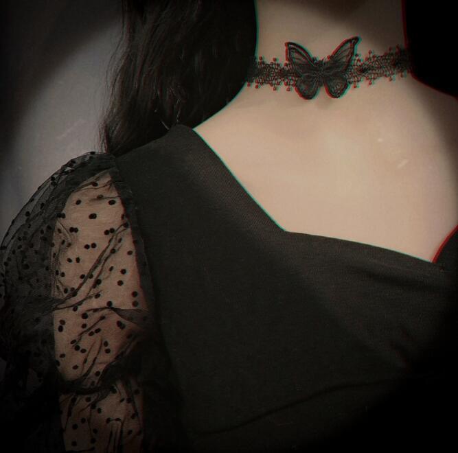 Wholesale Retro girl' s necklace with dark night rose and ns