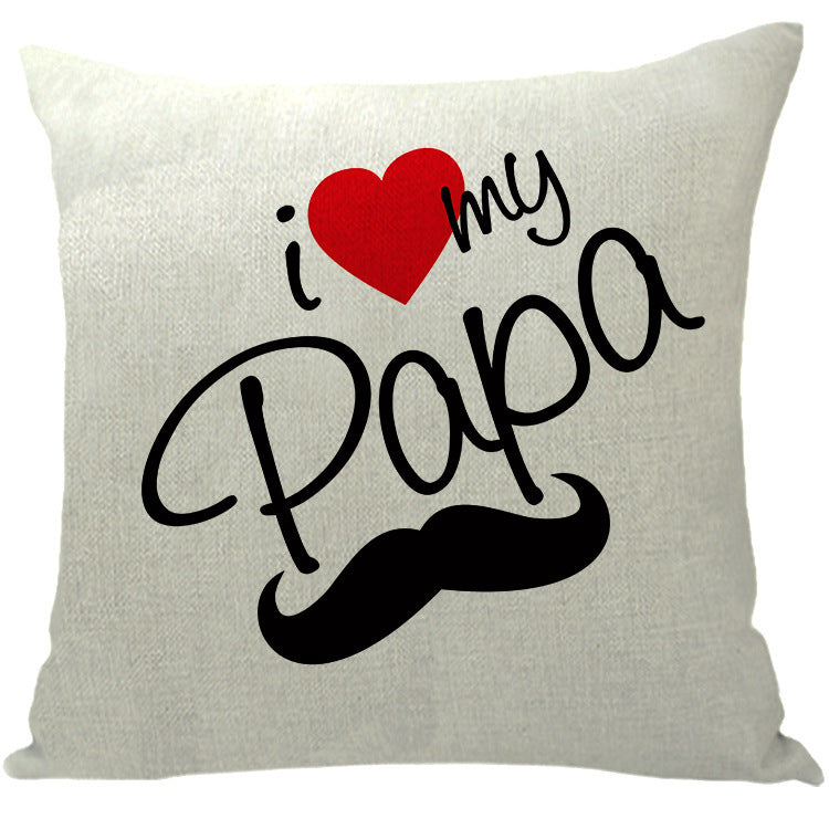 Wholesale Car Sofa Cushions Father's Day Hug Cotton Linen Pillowcases