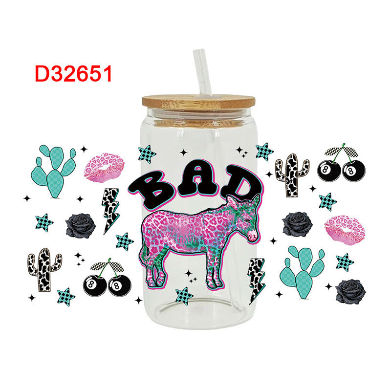 Wholesale Colorful Happy Animals 16oz Cup UV DTF Wraps
