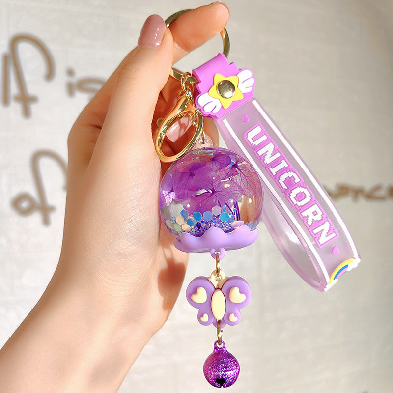 Wholesale Creative Oiled Butterfly Wind Chime Keychain