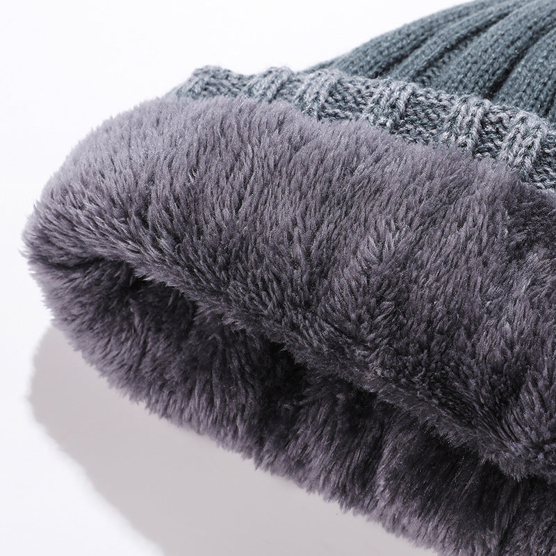 Wholesale Winter Hat Scarf Glove Set Warm Plus Velvet Knitted Beanie Cycling Silicone Gloves