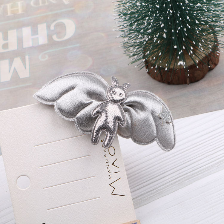 Tela al por mayor clips de cabello de conejo ángel