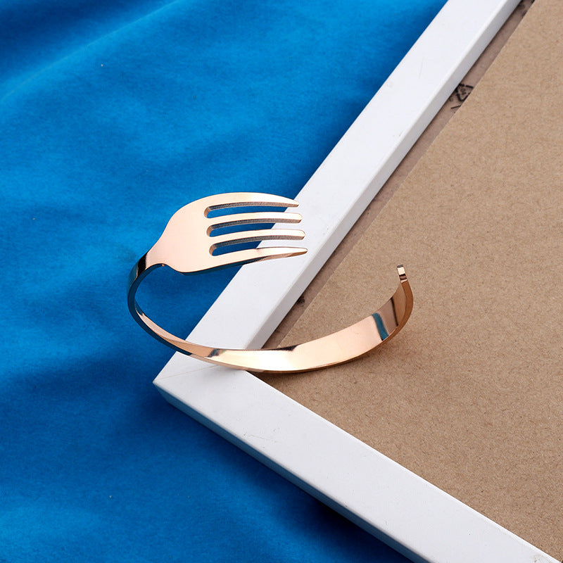 Wholesale Stainless Steel Fork C Type Opening Bracelet