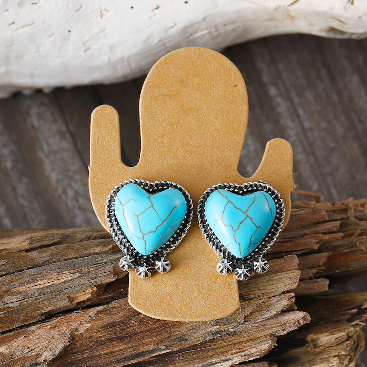 Wholesale Cactus Star Bull Head Heart Turquoise Earring Necklace Set