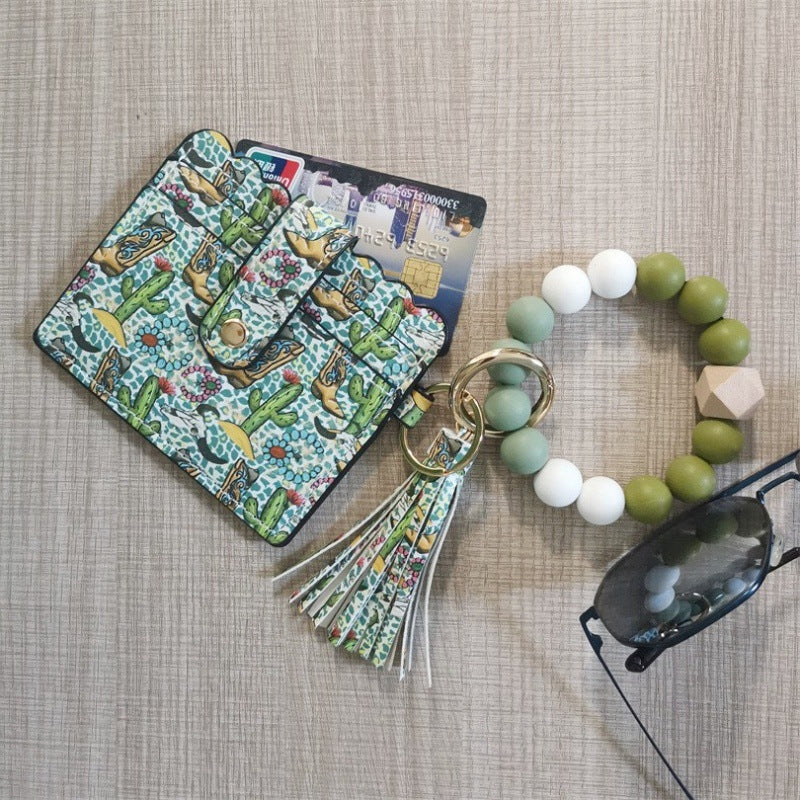 Wholesale Tassel pendant iridescent wrist key ring keychain