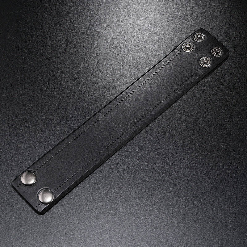 Wholesale Punk New Style Simple Punk Style Men's Head Layer Cowhide Bracelet