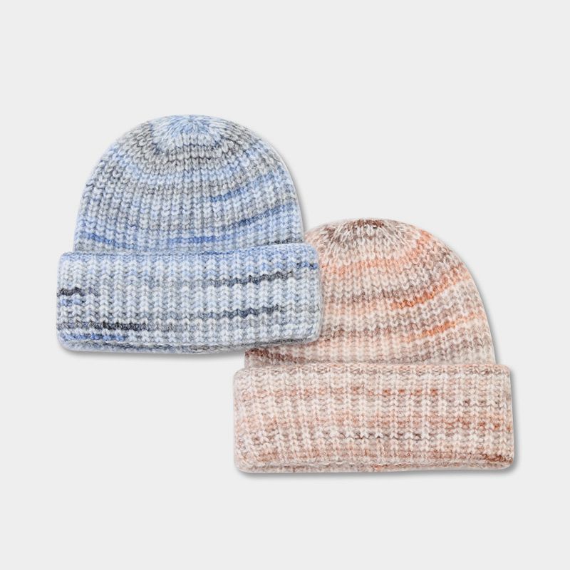 Wholesale Retro Tie Dye Knitted Hat Winter Warm Ear Protection Beanie
