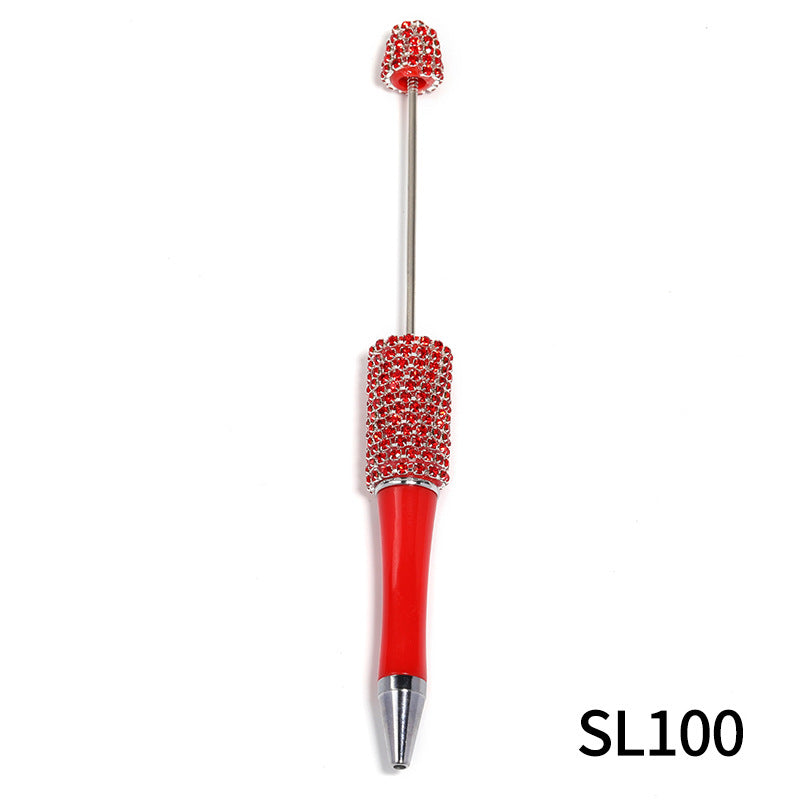 Wholesale Beadable Pens 10pcs Full Rhinestone Chain Beads Diy Rotating Ballpoint Pen