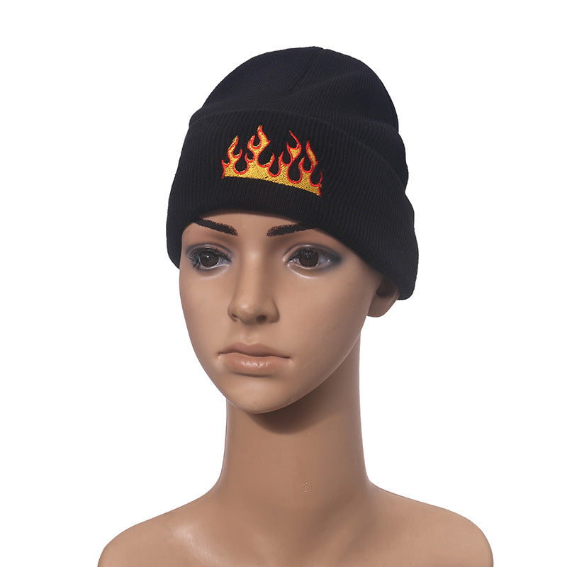 Wholesale Autumn and Winter Brimless Pullover Trend Hip-hop Warm Flame Knitted Hat