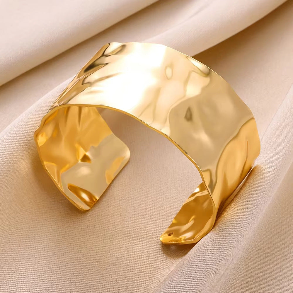 Wholesale personality exaggerated opening Stainless steel bracelet wide version jewelry