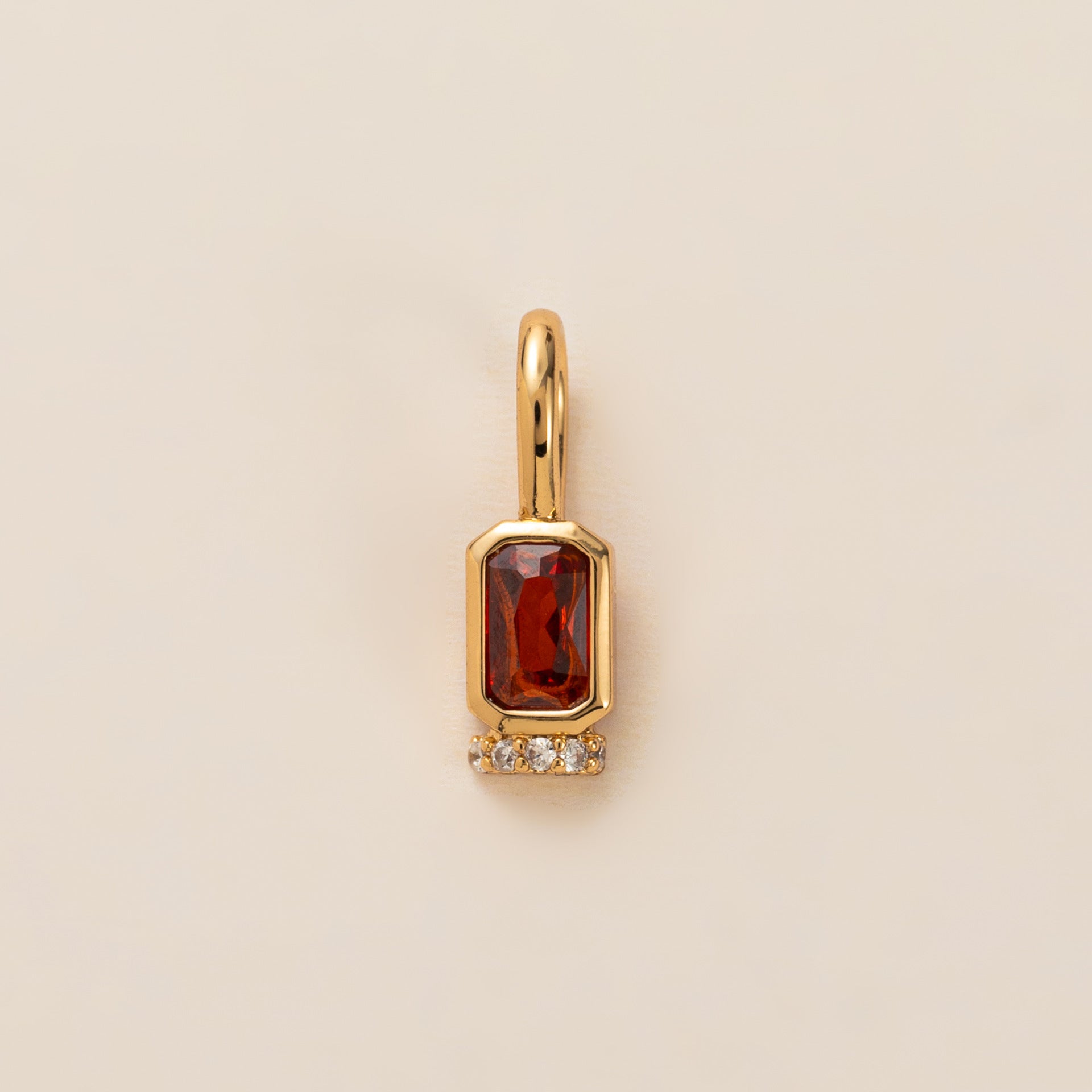 Wholesale Stylish January Birthstone Copper Pendant With Movable Clasp DIY Jewelry Accessory Mother S Day Gift