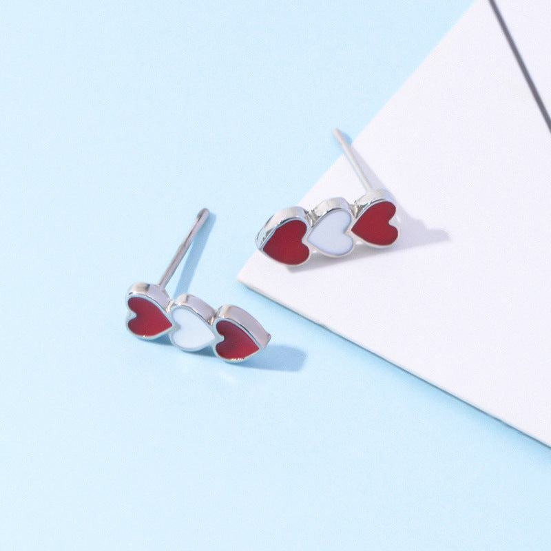 Wholesale New Canadian Flag Earrings Zinc Alloy Dripping Oil Red Maple Leaf Earrings
