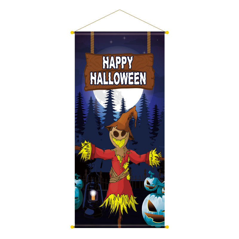 Wholesale Halloween New Bar Restaurant Wall Cloth Poster Hanging Banner Decorative Pendant