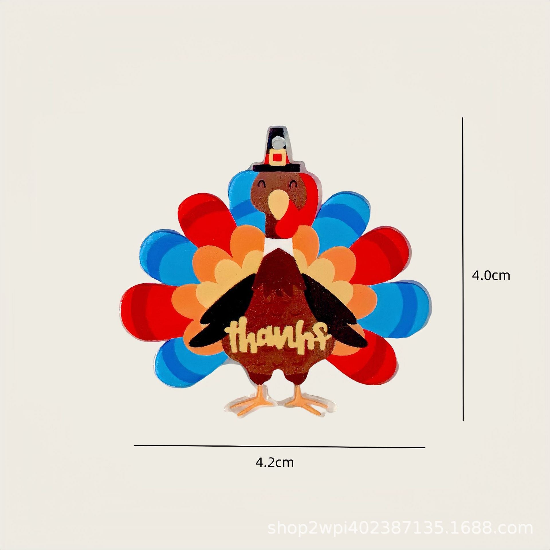 Wholesale 30pcs/pack Thanksgiving Turkey Acrylic Flatback Accessories DIY Crafts