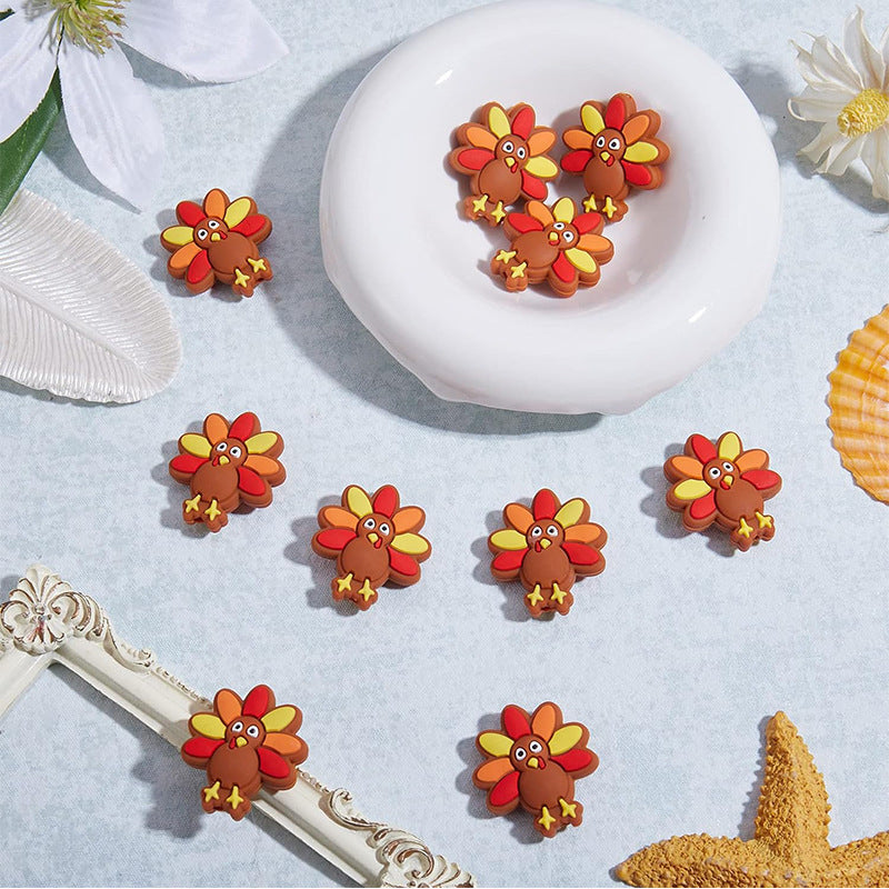 Wholesale 10pcs Thanksgiving turkey animal Focal Beads