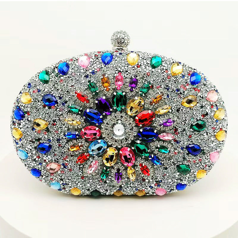 Wholesale Diamond Set Banquet Color Luxury Banquet Fashion Water Diamond Handbag