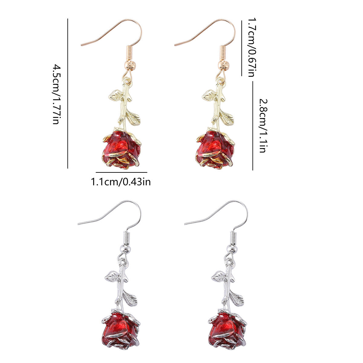 Wholesale Vintage rose earrings