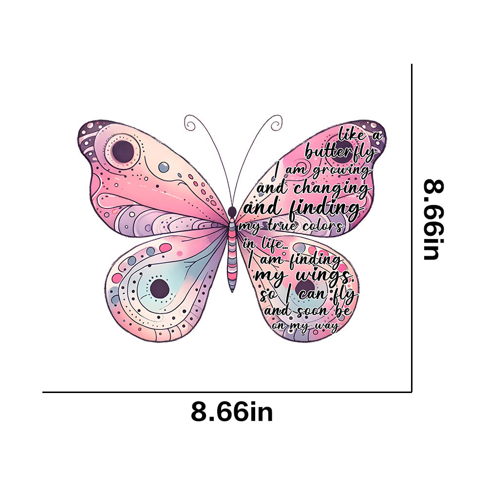 Wholesale 10pcs  color butterfly printing hot stamping  UV DTF Ready to Press Transfers Wraps
