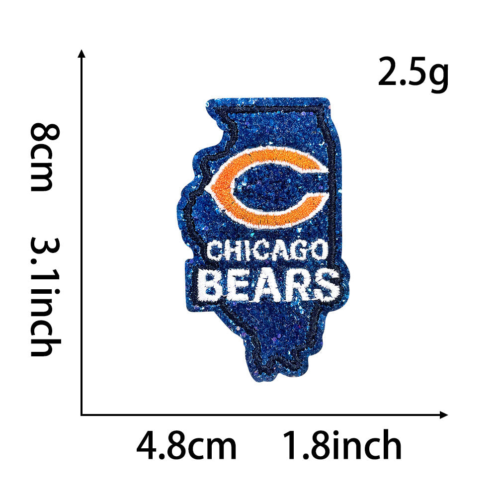 Wholesale Seattle Seahawks Sequin Embroidered Patch State Shape Sew On Applique For Clothing Bags DIY Craft Accessory OLY Exclusive