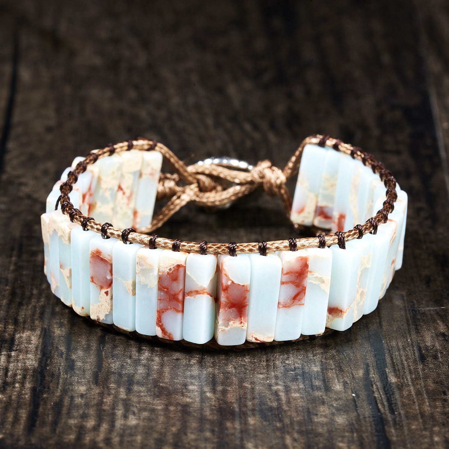 Wholesale Braided Slipknot Geometric Natural Stone Bracelet