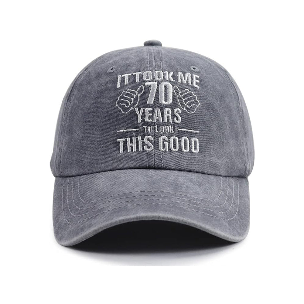 Wholesale Embroidered Washed Cotton 80th Vintage Baseball Cap