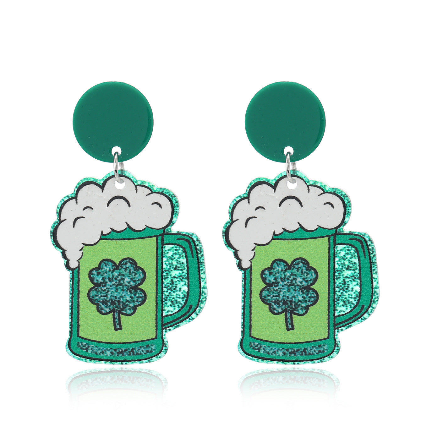 Wholesale  St. Patrick's Day  Lucky Grass Green Earrings