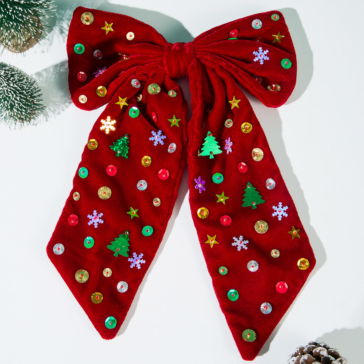 Wholesale A Christmas-inspired Bow with A Star Snowflake Hairpin