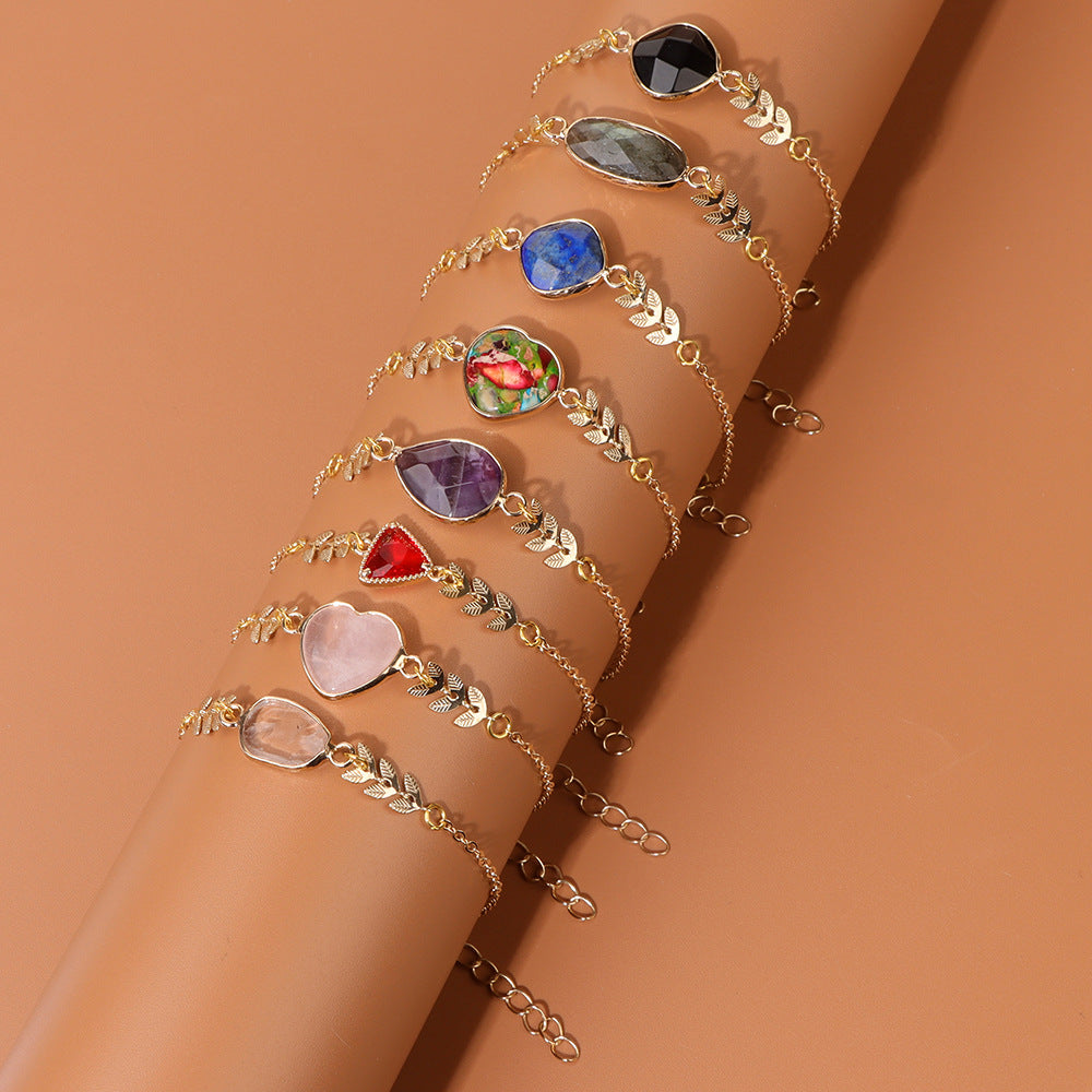 Wholesale Natural Stones Love Alloy Bracelet