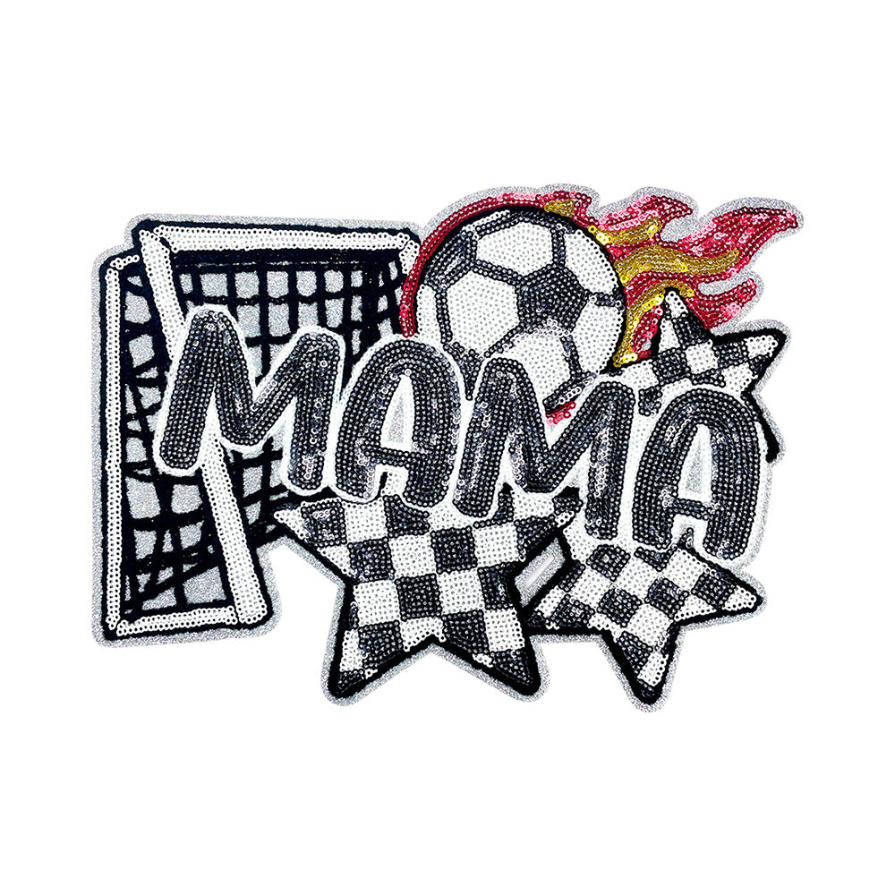 Wholesale Polyester Embroidered Football Patch With Sequins Iron On Applique For Coats Modern Boutique Accessory