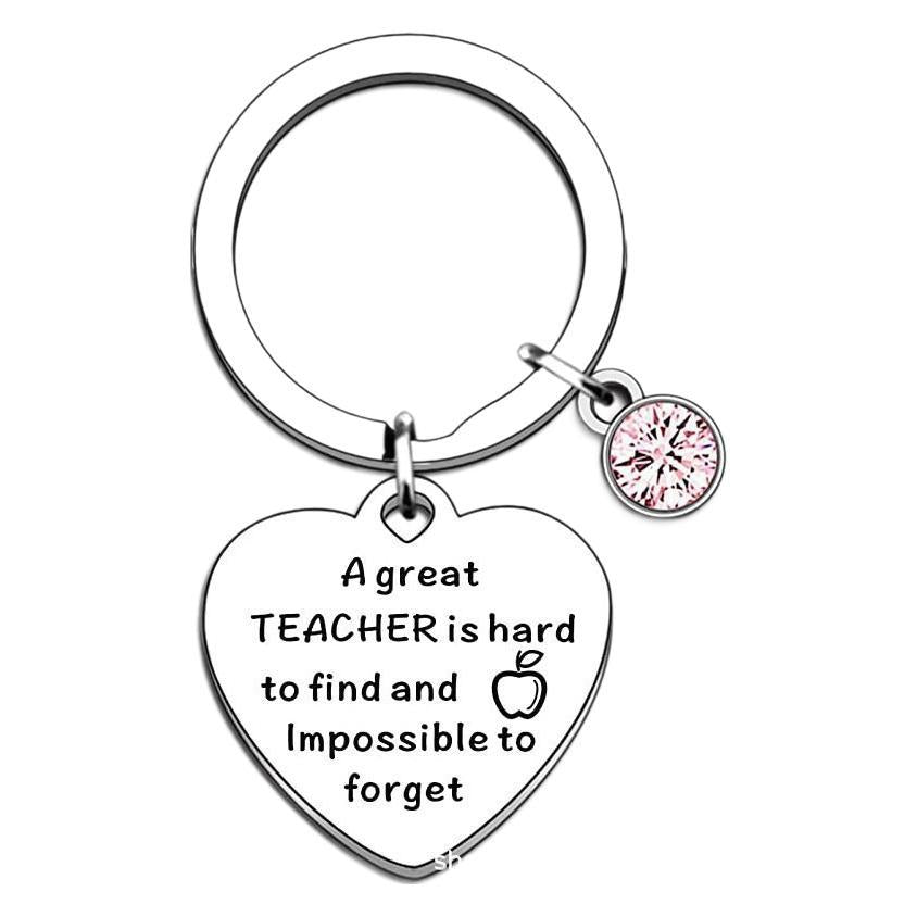 Wholesale Apple Bee Pink Diamond Family and Friends Gift Peach Heart Stainless Steel Keychain