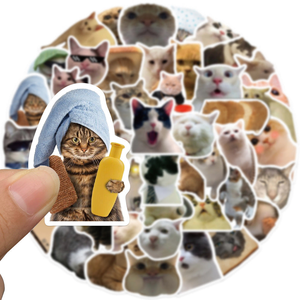Wholesale 50pcs Cartoon Cute Cat Emojis Graffiti Waterproof Vinyl Stickers