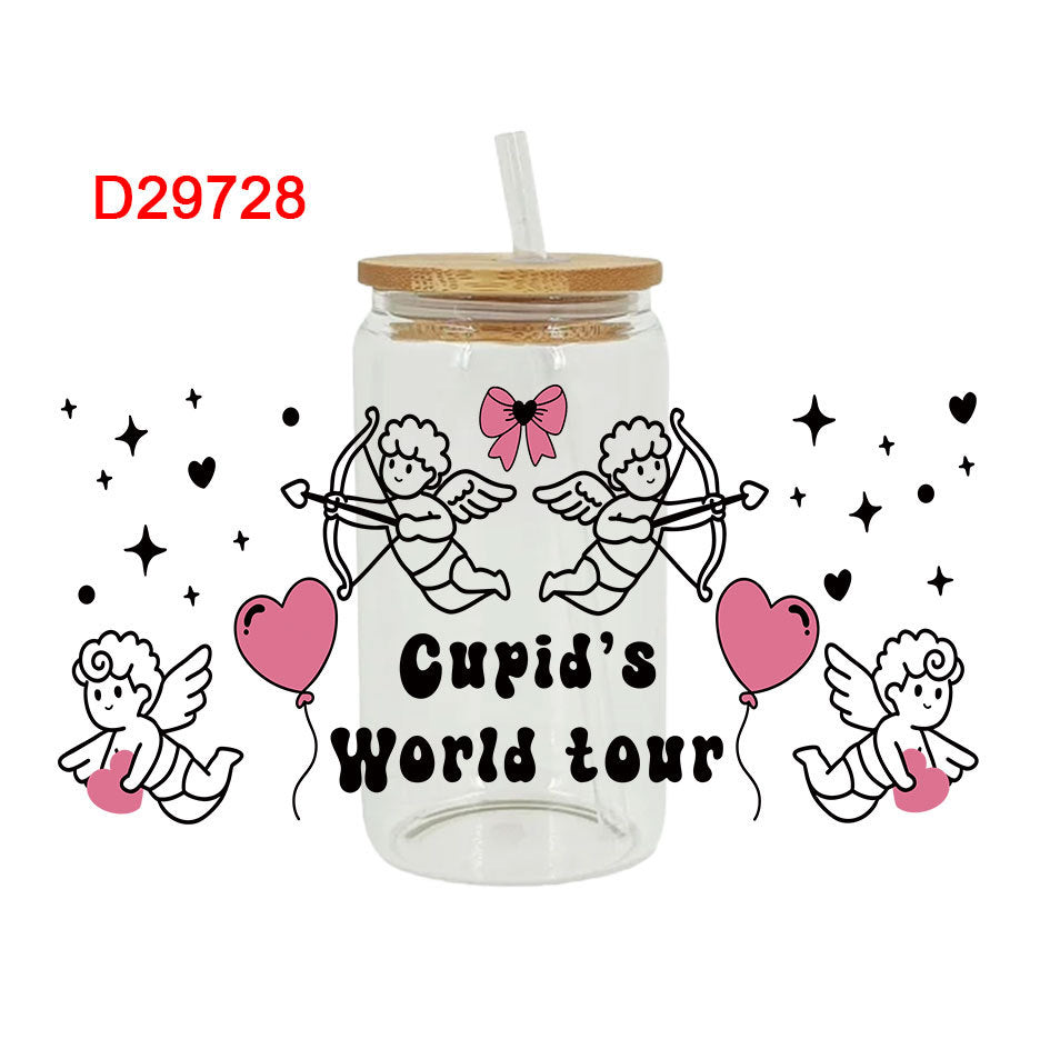 Wholesale Pink Love Bow Valentine's Day 16oz Cup UV DTF Wraps