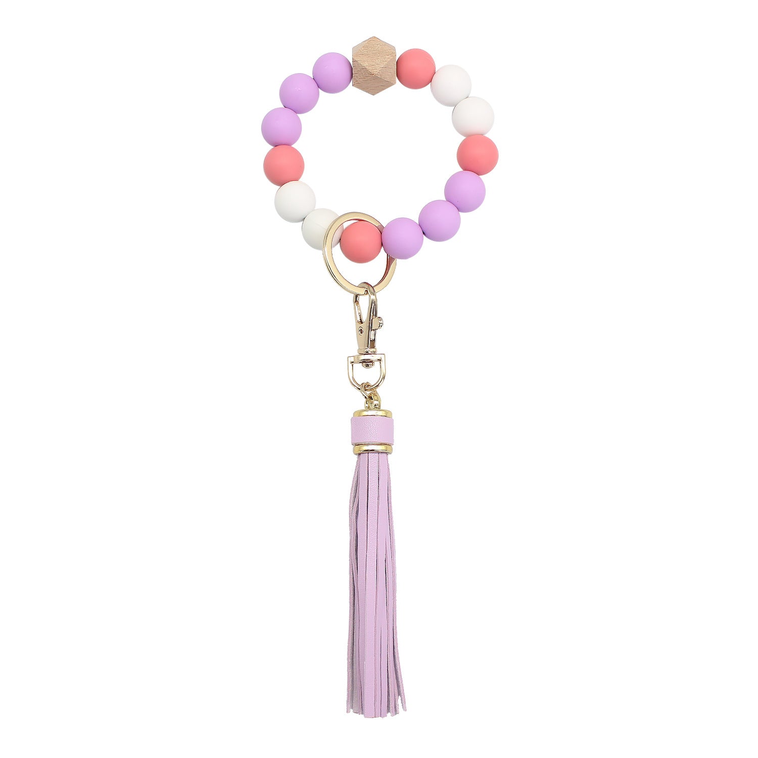 Wholesale Tassel Wood Beads Silicone Beads Wrist Keychain