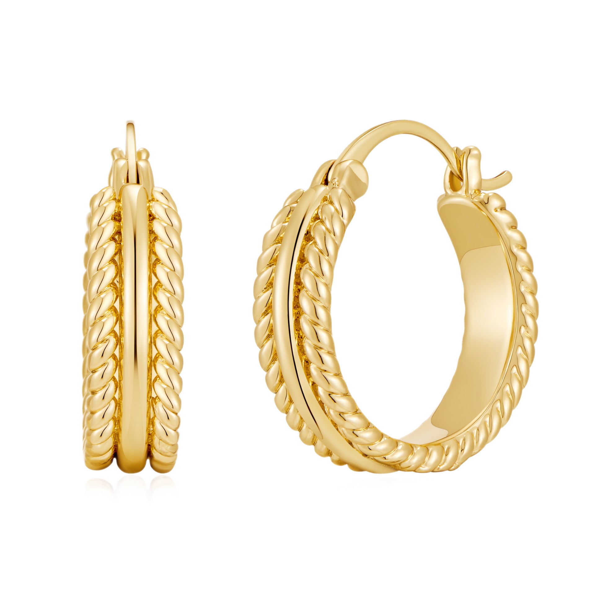 Wholesale Flower ing circular double-layer earrings