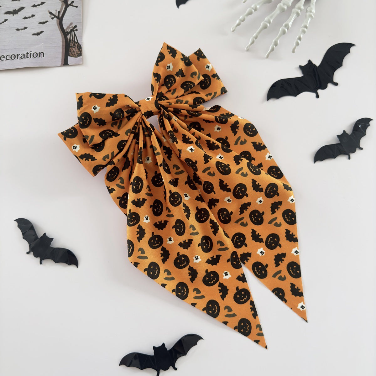 Wholesale  Hair Accessories Pumpkin Skull Ghost Hand Print Bowknot Hairpin