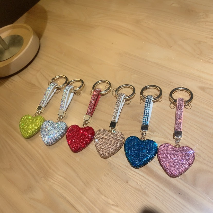 Wholesale Ceramic Full Diamond Rope Heart Key Chain