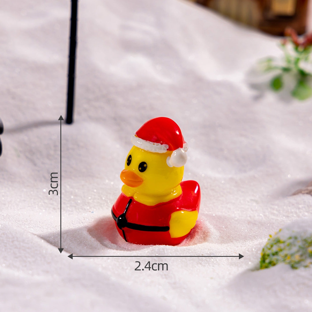 Wholesale Christmas Little Yellow Duck Animal Doll DIY  Resin Craft Gardening