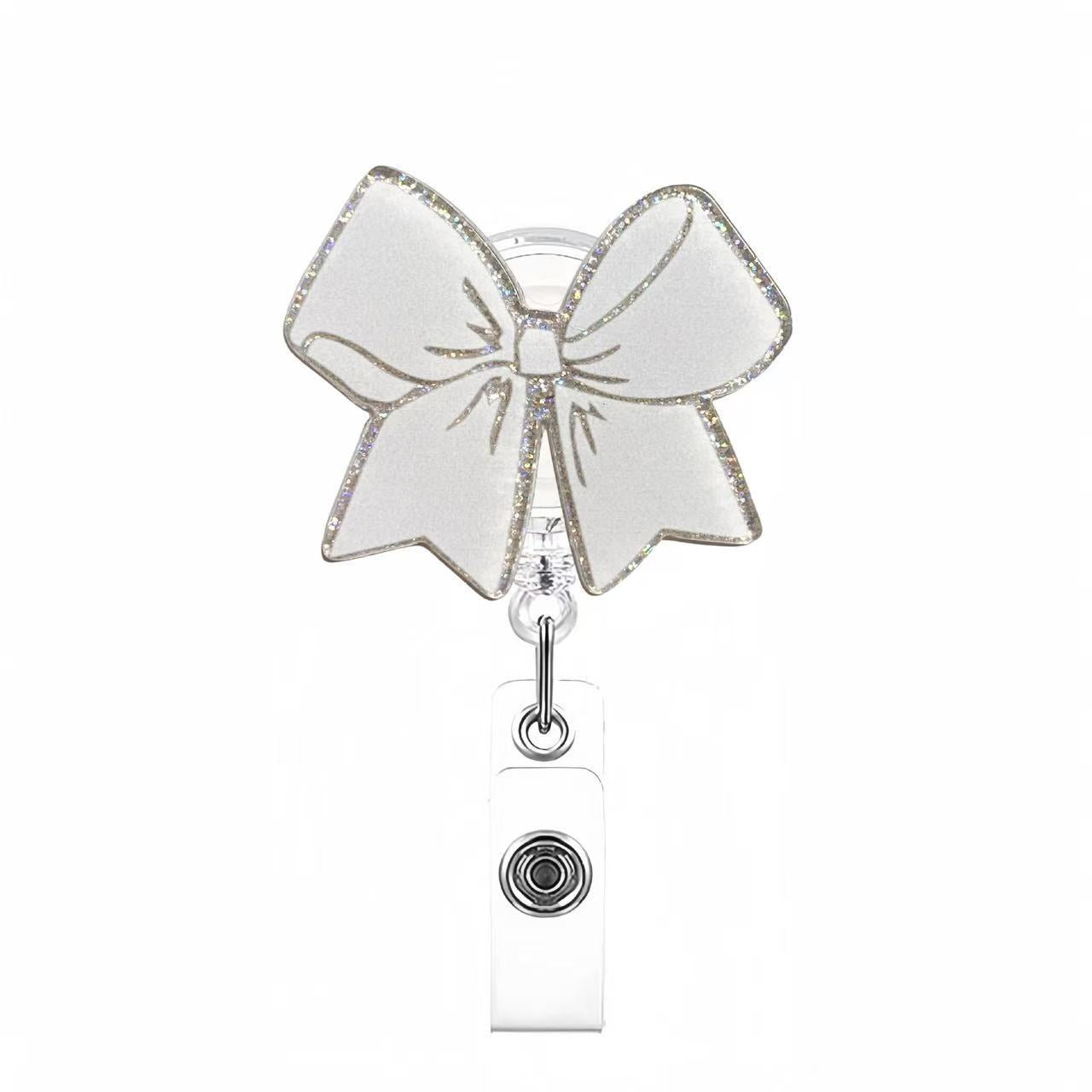 Wholesale Pink cherry medical staff with diverse bows Badge Reels