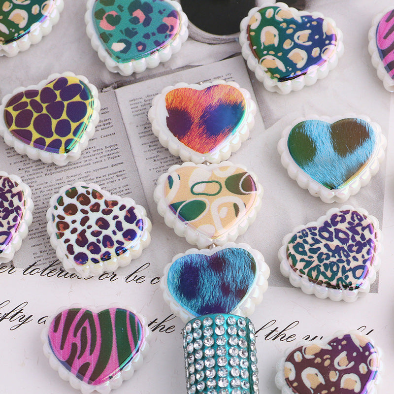 Wholesale 20pcs Contrast color love straight hole loose beads DIY mobile phone chain key chain accessories