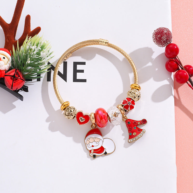 Wholesale Stainless Steel Santa Christmas Bracelet
