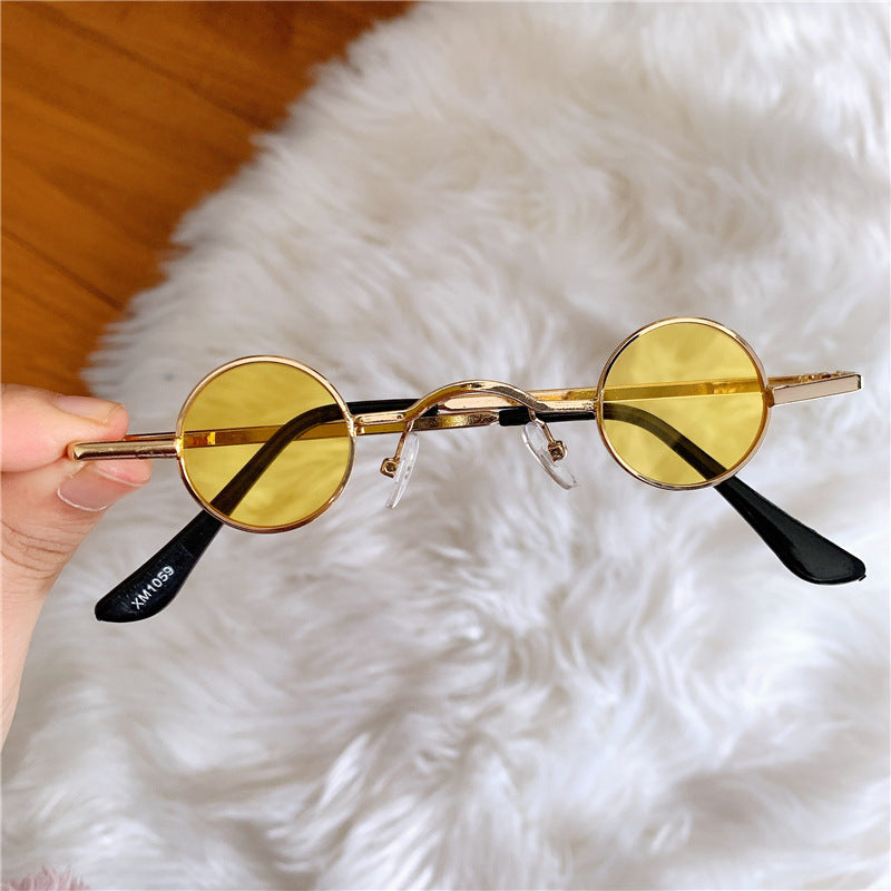 Wholesale Ultra-small frame round retro sunglasses for men and women hip-hop Sunglasses
