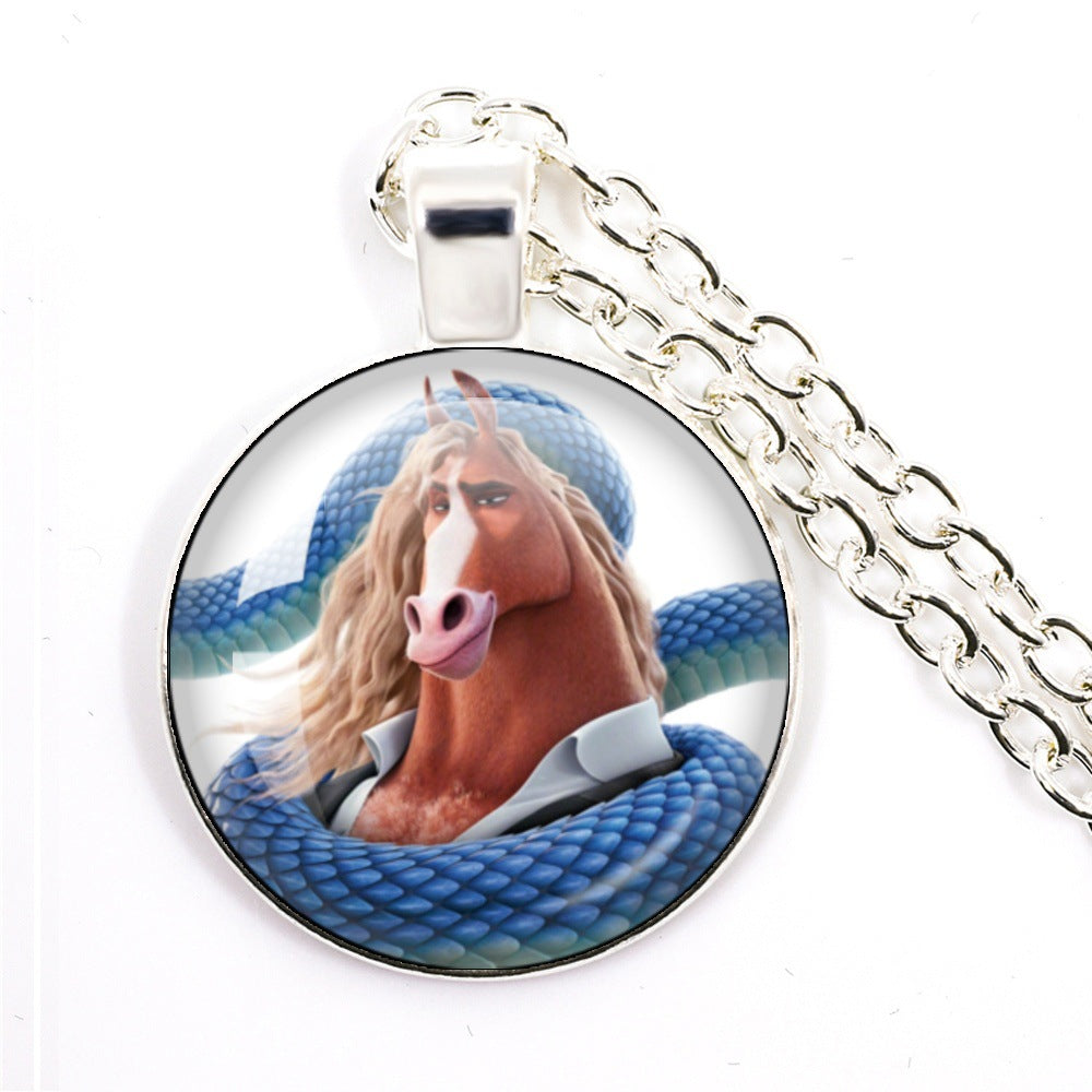 Wholesale Cartoon Cute Animal Time Gem Round Necklace  OLY Exclusive