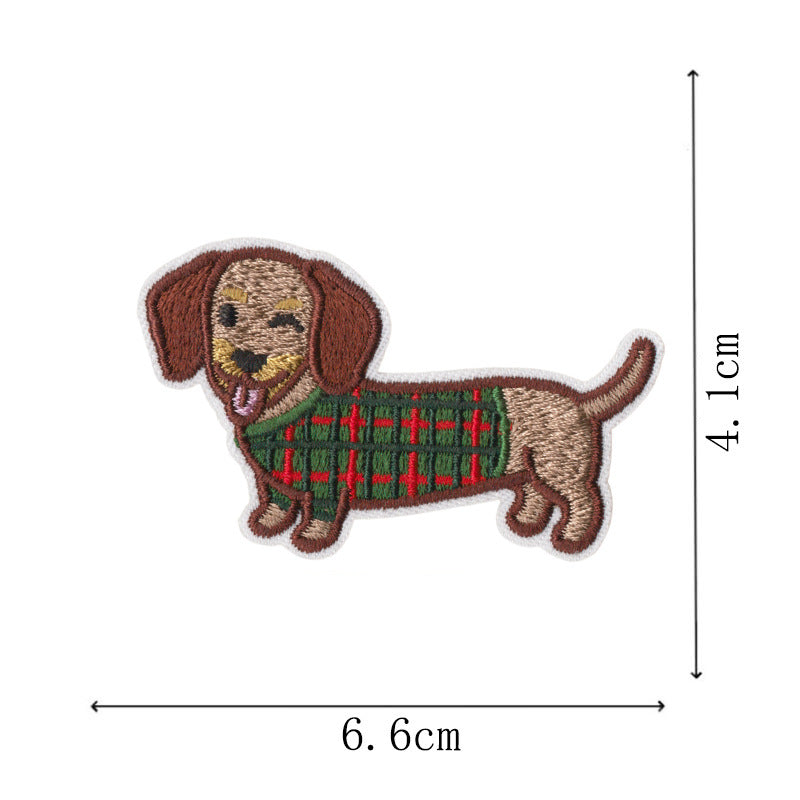Wholesale Modern Dachshund Embroidered Patch Set 10 Pieces Cute Iron On Appliques For Sweatshirts Backpacks Coats DIY Craft Supply