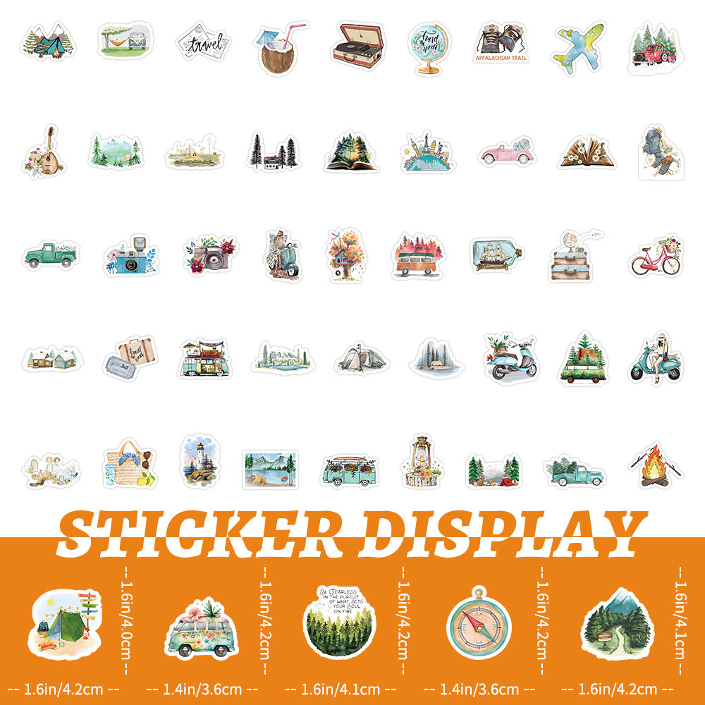 Wholesale 100 Cute Outdoor Travel Doodle Waterproof Vinyl Stickers
