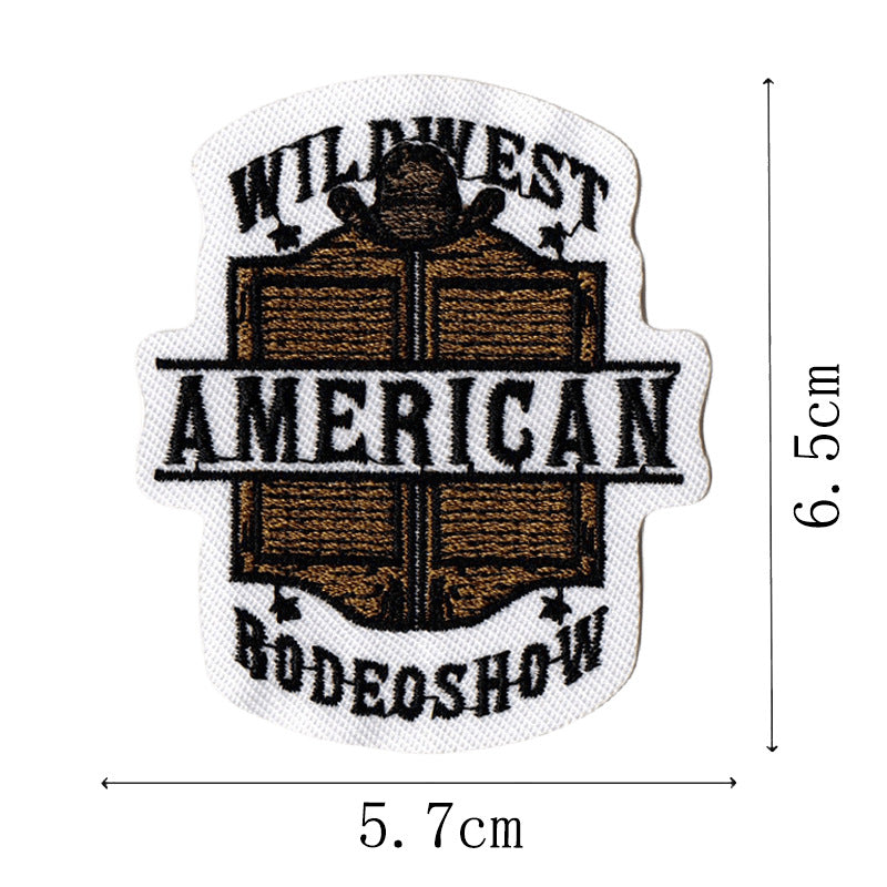 Wholesale Western Cowboy Embroidered Jacket Decoration, Steed Pistol Embroidered Badge, Embroidered Label Patch FS