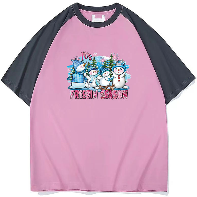 Wholesale Christmas snowman cartoon heat transfer  UV DTF Ready to Press Transfers Wraps