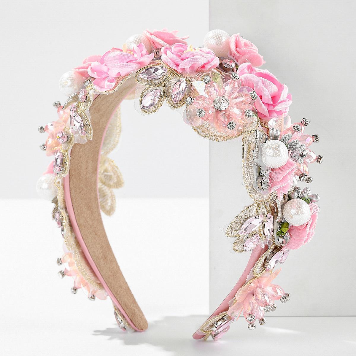 Wholesale Baroque Rhinestones Polyester Headband